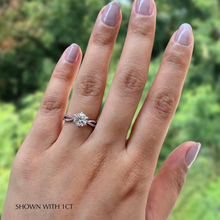 Load image into Gallery viewer, Moissanite Engagement Ring with Pink Diamond Band in the Philippines