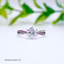 Load image into Gallery viewer, Moissanite Engagement Ring with Pink Diamond Band in the Philippines