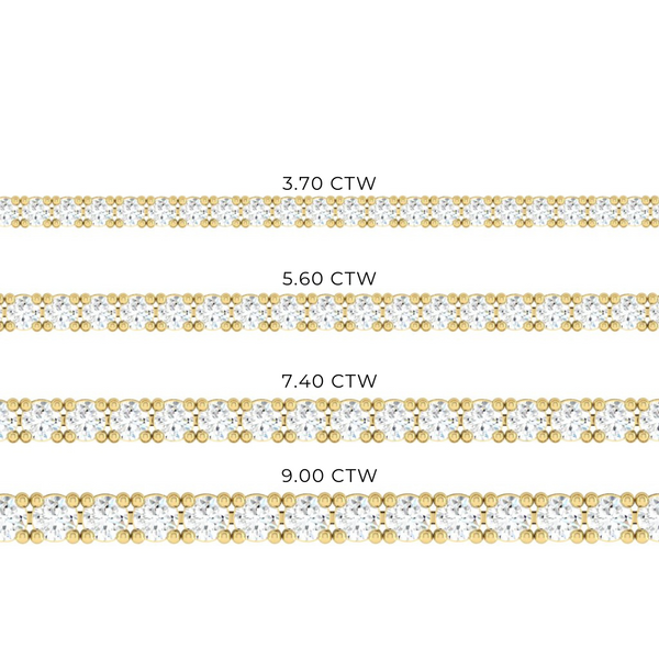 Lucce Diana Tennis Bracelet 3.70CTW DEF VVS Lab Diamond 14K Yellow Gold