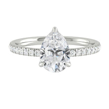 Load image into Gallery viewer, Lucce Lucia Halo Pavé Pear Lab Diamond 0.77ct E VVS2 Ex IGI 14K White Gold