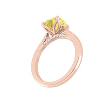 Load image into Gallery viewer, Lucce Azalea Cushion Sunburst Yellow Diamond