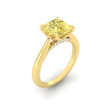 Load image into Gallery viewer, Lucce Azalea Cushion Sunburst Yellow Diamond
