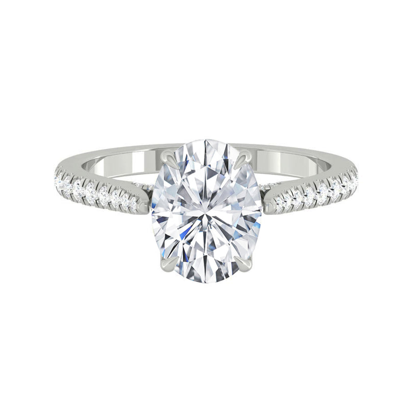 Lucce Azalea Pavé Oval Moissanite