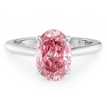 Load image into Gallery viewer, Lucce Azalea Oval Rosé Pink Lab Diamond 3.02ct Fancy Vivid Pink VS1 Platinum