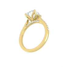 Load image into Gallery viewer, Lucce Azalea Pavé Cushion Lab Diamond 1.03ct D VVS2 Ex IGI 18K Yellow Gold