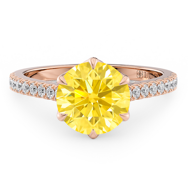 Lucce Azalea Pavé Round Sunburst Yellow Diamond