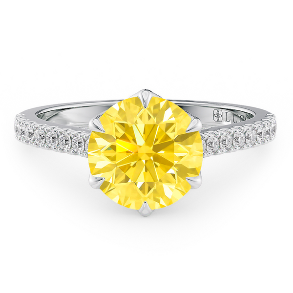 Lucce Azalea Pavé Round Sunburst Yellow Diamond