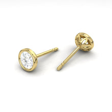 Load image into Gallery viewer, Lucce Carla Round Earrings Natural Diamond 0.20CTW 18K Yellow Gold