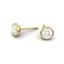Load image into Gallery viewer, Lucce Carla Round Earrings Natural Diamond 0.20CTW 18K Yellow Gold