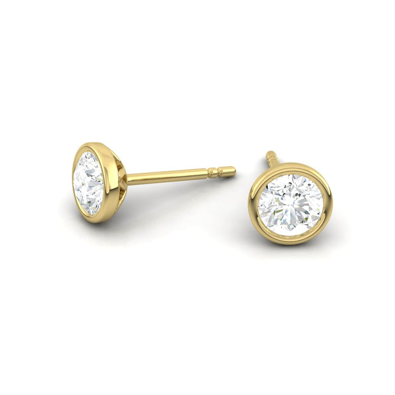 Lucce Carla Round Earrings Lab Diamond 0.20CTW 18K Yellow Gold