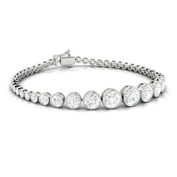 Lucce Carla Tapered Tennis Bracelet 4.20CTW DEF VVS Lab Diamond Platinum