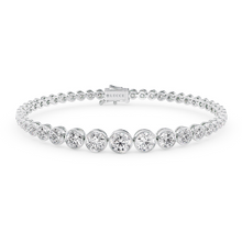 Load image into Gallery viewer, LUCCE Tapered Round Diamond Tennis Bracelet in Gold or Platinum