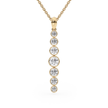 Load image into Gallery viewer, LUCCE Tapered Round Diamond Pendant Necklace in Gold or Platinum