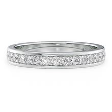 Load image into Gallery viewer, LUCCE Half Eternity Pavé Round Diamond Stackable Female Wedding Ring in Gold or Platinum