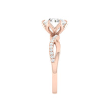 Load image into Gallery viewer, Round Lab Natural Diamond Engagement Ring with Infinity Gold Platinum band Philippines