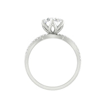 Load image into Gallery viewer, Round Lab Natural Diamond Engagement Ring with Infinity Gold Platinum band Philippines