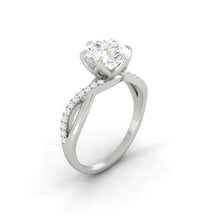 Load image into Gallery viewer, Round Lab Natural Diamond Engagement Ring with Infinity Gold Platinum band Philippines