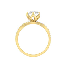 Load image into Gallery viewer, Round Lab Natural Diamond Engagement Ring with Infinity Gold Platinum band Philippines