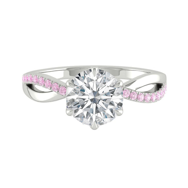 Lucce Fiore Sei Rosé Round Moissanite
