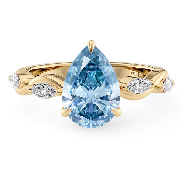 Lucce Constance Petal Pear Ocean Blue Diamond