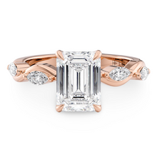 Load image into Gallery viewer, Constance Petal Emerald Engagement Ring with Lab or Natural Diamond and marquise accents in Gold or Platinum
Lucce, Manila, Philippines
