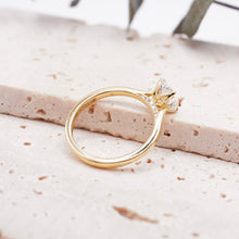 Load image into Gallery viewer, Radiant Diamond Engagement Ring with Cathedral Solitaire Gold Platinum band Philippines