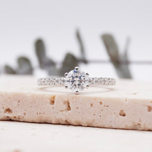 Load image into Gallery viewer, Lucce Miriam Pavé 0.48ct SUPERNOVA Moissanite 14K White Gold