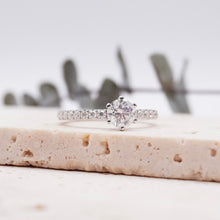 Load image into Gallery viewer, Lucce Miriam Pavé 0.48ct SUPERNOVA Moissanite 14K White Gold