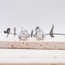 Load image into Gallery viewer, Lucce Amanda Round Earrings 0.96CTW SUPERNOVA Moissanite 14K White Gold