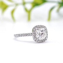 Load image into Gallery viewer, Montevalle Pavé Cushion 1.30ct SUPERNOVA Moissanite 14K White Gold
