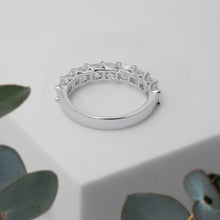 Load image into Gallery viewer, Lucce Rivera 9-stone Princess 0.90ctw Lab Diamond 14K White Gold