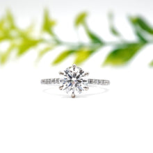 Load image into Gallery viewer, Azalea Pavé 1.60ct Forever ONE Moissanite 14K White Gold
