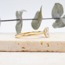 Load image into Gallery viewer, Radiant Diamond Engagement Ring with Cathedral Solitaire Gold Platinum band Philippines