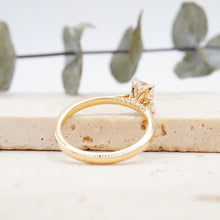 Load image into Gallery viewer, Radiant Diamond Engagement Ring with Cathedral Solitaire Gold Platinum band Philippines