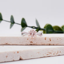 Load image into Gallery viewer, Pink Diamond Engagement Ring with Pave Infinity Gold Platinum band Philippines