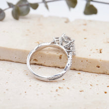 Load image into Gallery viewer, Trio Diamond Engagement Ring with Pave Twisting Gold Platinum band Philippines