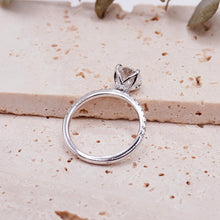 Load image into Gallery viewer, Round Diamond Engagement ring with Halo and Pave Gold or Platinum band and petals Manila Philippines