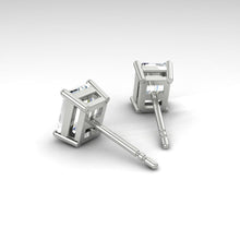 Load image into Gallery viewer, Emerald Diamond Stud Earrings in the Philippines