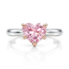 Load image into Gallery viewer, LUCCE ECUADORIAN™ Heart ROSÉ™ Pink Lab Diamond 2.01ct Fancy Intense Pink VS1 IGI Platinum and 18K Rose Gold Prongs