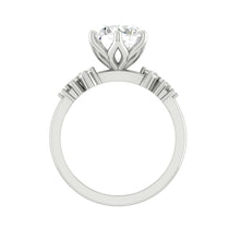 Load image into Gallery viewer, Diamond Cluster Engagement ring with Petal Prongs in Gold or Platinum, Manila Philippines