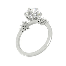 Load image into Gallery viewer, Diamond Cluster Engagement ring with Petal Prongs in Gold or Platinum, Manila Philippines
