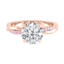 Load image into Gallery viewer, Petal Moissanite Engagement Ring with Pink Diamonds Philippines