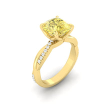 Load image into Gallery viewer, Lucce Fiore Cushion Sunburst Yellow Diamond