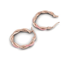 Load image into Gallery viewer, Fiore Rosé Hoop Earrings Lab Diamond
