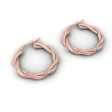 Load image into Gallery viewer, Lucce Fiore Rosé Hoop Earrings Diamond