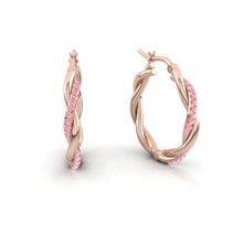 Load image into Gallery viewer, Lucce Fiore Rosé Hoop Earrings Diamond