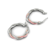 Load image into Gallery viewer, Lucce Fiore Rosé Hoop Earrings Diamond
