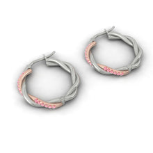 Load image into Gallery viewer, Lucce Fiore Rosé Hoop Earrings Diamond