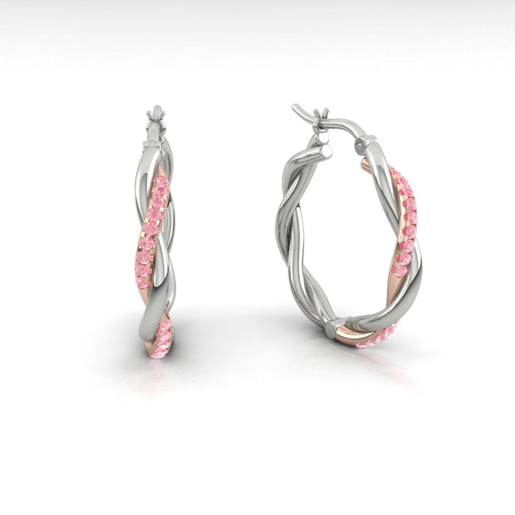 Fiore Rosé Hoop Earrings Lab Diamond