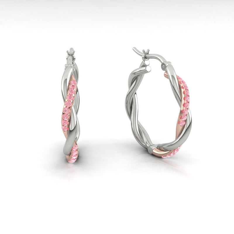 Fiore Rosé Hoop Earrings Lab Diamond